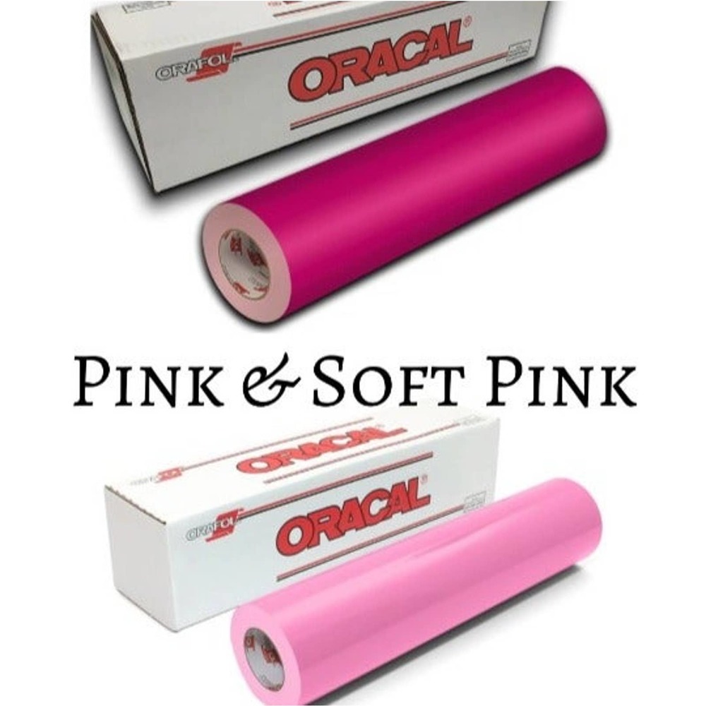 2 Pack 12"x 1 Yard Oracal 651 PINK & SOFT PINK Cricut Hobby Craft Vinyl Sticker